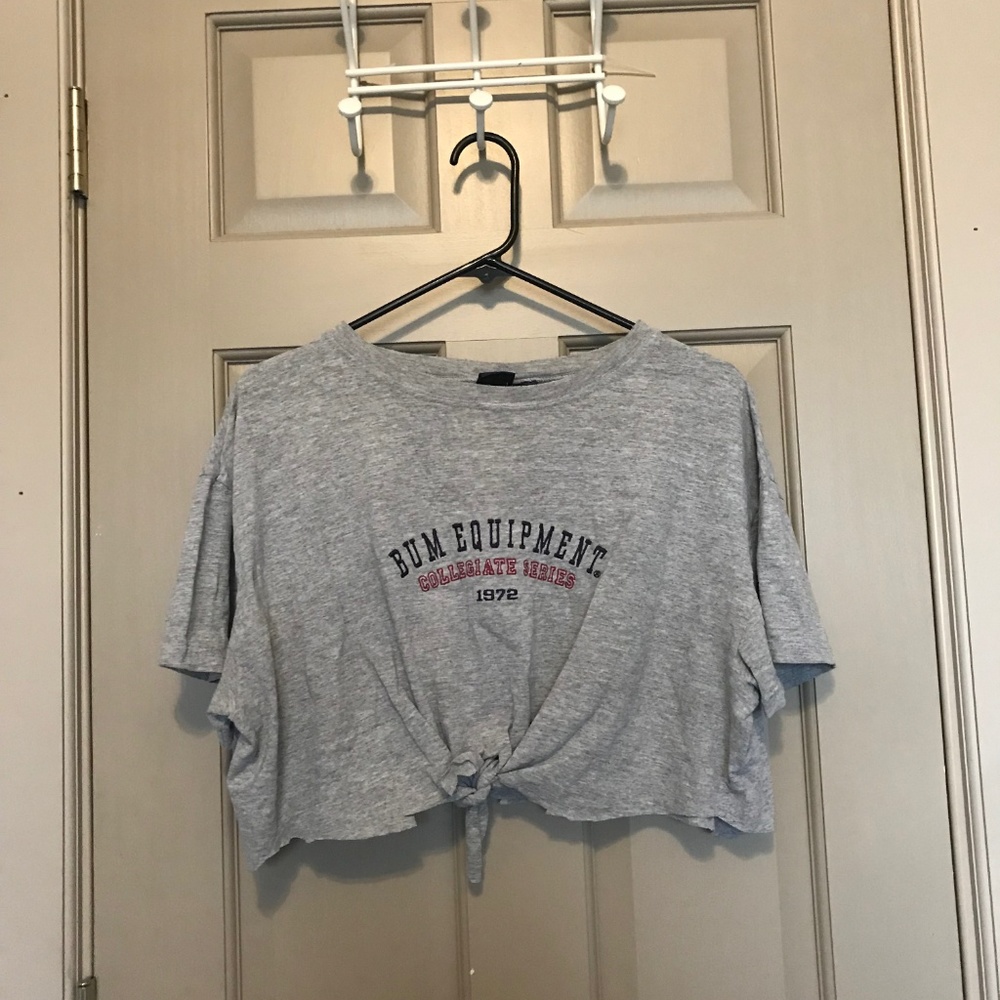 "Bum Equipment" oversized cut off & tied tee